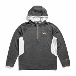 LSU Authentic Team Apparel Campus Heritage Size M Half-Zip Poly/Spandex Hoodie